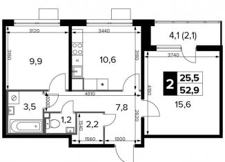 Продается 2-комнатная квартира, 52.9 м2, Москва, Молжаниновский район, Ленинградское шоссе, 228к7