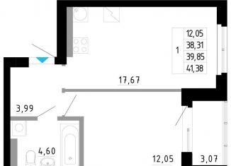 Однокомнатная квартира на продажу, 39.9 м2, Екатеринбург, Походная улица, 12, метро Ботаническая