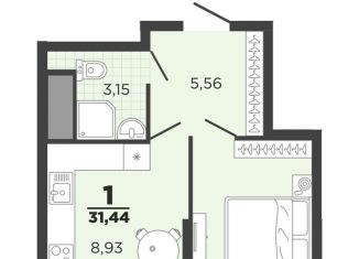 1-комнатная квартира на продажу, 31.4 м2, Рязань
