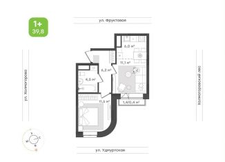 Продам 1-ком. квартиру, 39.8 м2, Ижевск, ЖК Парк-Квартал Атмосфера