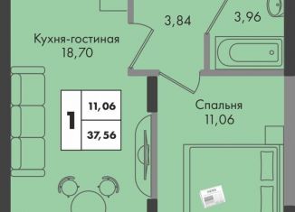 Продаю однокомнатную квартиру, 37.6 м2, Краснодарский край, улица имени Генерала Брусилова, 5лит1.2