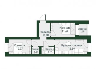 Продается двухкомнатная квартира, 54.5 м2, Свердловская область