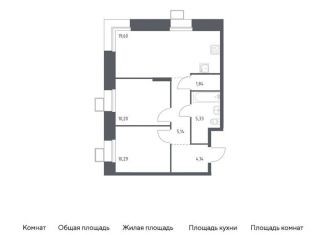 Продам 2-ком. квартиру, 56 м2, Москва, многофункциональный комплекс Тропарево Парк, к2.4