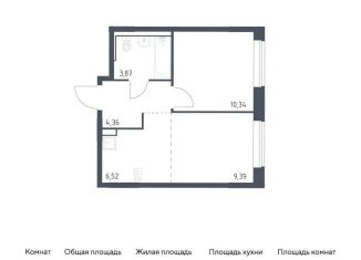 Продам однокомнатную квартиру, 34.5 м2, Москва