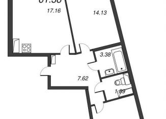 Продам 2-комнатную квартиру, 63.3 м2, Мурино