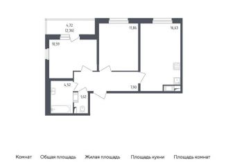 Продаю двухкомнатную квартиру, 55.5 м2, Колпино, жилой комплекс Астрид, 10, ЖК Астрид