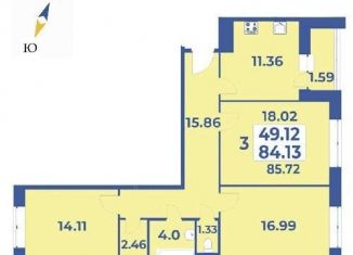 Продается 3-комнатная квартира, 85.7 м2, поселение Первомайское, жилой комплекс Эдельвейс, к6, ЖК Эдельвейс