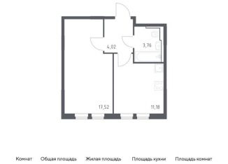 Продам однокомнатную квартиру, 36.5 м2, село Остафьево, жилой комплекс Остафьево, к19