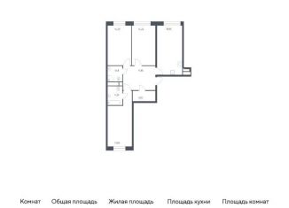 3-комнатная квартира на продажу, 87.7 м2, Балашиха, жилой квартал Новоград Павлино, к8