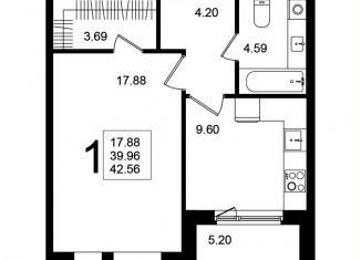 Продается 1-ком. квартира, 42.6 м2, Московская область