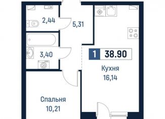 Однокомнатная квартира на продажу, 37.5 м2, Мурино