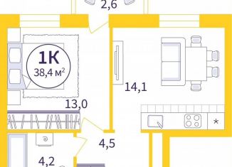 1-ком. квартира на продажу, 36.6 м2, Екатеринбург, Орджоникидзевский район