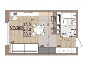 Продается квартира студия, 28 м2, Жуковский