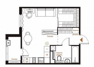 Продаю квартиру студию, 34.8 м2, Москва, деревня Зимёнки, 18