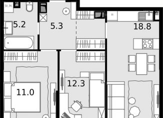 Продаю 2-ком. квартиру, 55.9 м2, Москва, Отрадная улица, 4А, район Отрадное