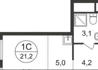 Квартира на продажу студия, 21.2 м2, Московский, ЖК Первый Московский, 7-я фаза, к1