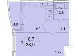 Продаю 1-комнатную квартиру, 38.9 м2, Ивантеевка, улица Прокудина, 2