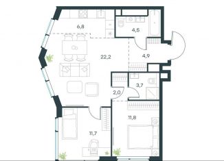 Продаю 3-ком. квартиру, 67.6 м2, Москва, район Очаково-Матвеевское, жилой комплекс Левел Мичуринский, к11