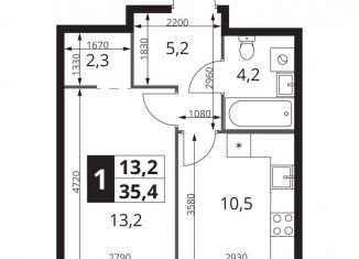 1-ком. квартира на продажу, 35.4 м2, Москва, ВАО