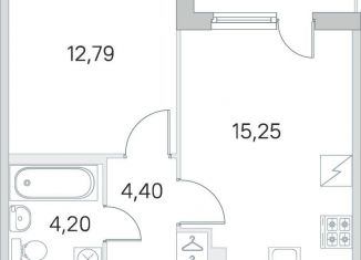 Продается однокомнатная квартира, 38.8 м2, посёлок Шушары