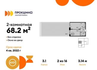 Продается 2-ком. квартира, 68.2 м2, деревня Николо-Хованское, деревня Николо-Хованское, 3