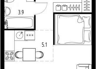 Продается однокомнатная квартира, 32.4 м2, рабочий посёлок Заречье