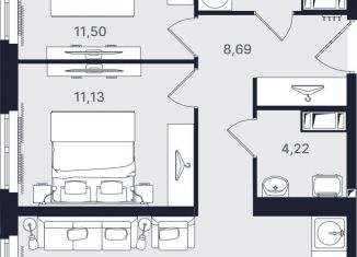 Продажа 3-комнатной квартиры, 61.7 м2, Санкт-Петербург, Невский район, проспект Большевиков, уч3