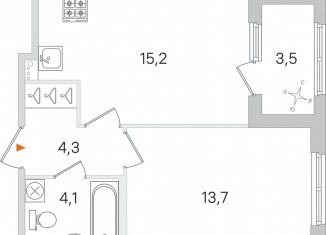 Продам 1-комнатную квартиру, 39.1 м2, Пушкин