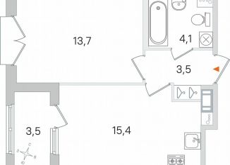 Продаю 1-ком. квартиру, 38.5 м2, Пушкин