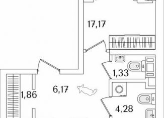 2-ком. квартира на продажу, 62.1 м2, Санкт-Петербург, метро Пролетарская, Октябрьская набережная, 116