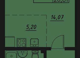 Продам квартиру студию, 26.8 м2, Казань, Приволжский район