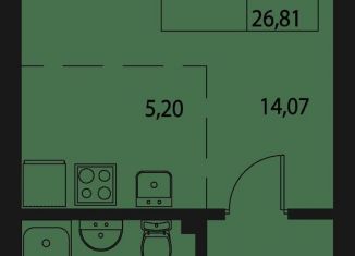 Квартира на продажу студия, 26.8 м2, Казань, Приволжский район