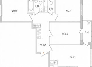 3-комнатная квартира на продажу, 83.5 м2, городской посёлок Янино-1