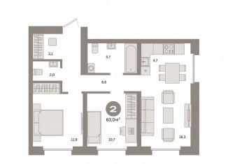 Продается 2-комнатная квартира, 63 м2, Москва, метро Черкизовская, Тагильская улица, 6/5