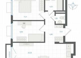 Продажа двухкомнатной квартиры, 55 м2, Екатеринбург, метро Чкаловская