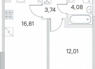 Продается 1-ком. квартира, 37.7 м2, посёлок Шушары