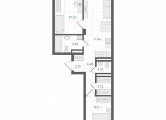 Продам 2-комнатную квартиру, 60.4 м2, Екатеринбург, метро Чкаловская