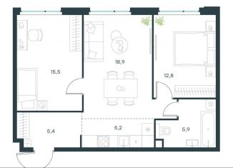 Продаю 3-ком. квартиру, 63.7 м2, Москва, ЗАО