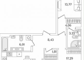 Продаю 3-комнатную квартиру, 87.1 м2, Санкт-Петербург, метро Пролетарская, Октябрьская набережная, 116