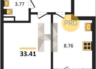 Однокомнатная квартира на продажу, 33.4 м2, Воронеж, Коминтерновский район, улица Славы, 7