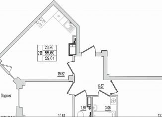 Продается 2-комнатная квартира, 59 м2, Псков, Линейная улица, 85, ЖК Смарт-квартал