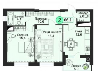 Продам двухкомнатную квартиру, 66.1 м2, Ставропольский край, улица Кирина, 32