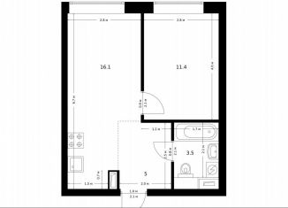 Продажа 1-комнатной квартиры, 36 м2, Москва, метро Медведково, жилой комплекс Полар, 1.5