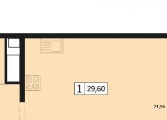 1-комнатная квартира на продажу, 29.6 м2, Краснодар, улица Автолюбителей, 1Длит4, микрорайон Гидрострой