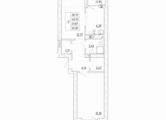 Продажа 2-комнатной квартиры, 51.9 м2, Зеленоградск