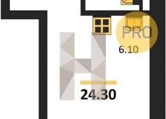 Продам квартиру студию, 24.3 м2, Новосибирск, Кировский район, улица Зорге, 277