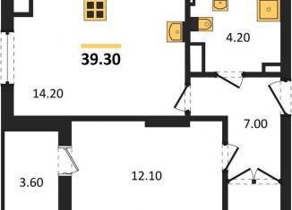 Продается 1-ком. квартира, 39.3 м2, поселок Васильково