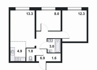 Продаю 3-комнатную квартиру, 51.8 м2, Киров, Прибрежный бульвар, 6, ЖК Ривер Парк