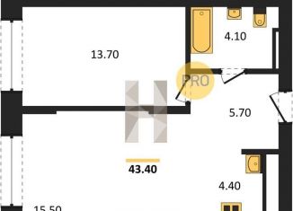 Продажа двухкомнатной квартиры, 43.4 м2, Новосибирск, метро Маршала Покрышкина