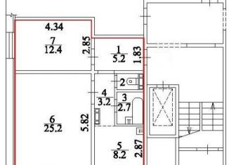 Продаю 2-ком. квартиру, 58 м2, Новосибирск, улица В. Высоцкого